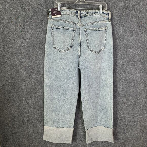AVA & VIV Stone Wash Button Fly Ankle Jeans Sz 16 NWT Straight Leg Cuffs Hi-rise - Picture 10 of 14